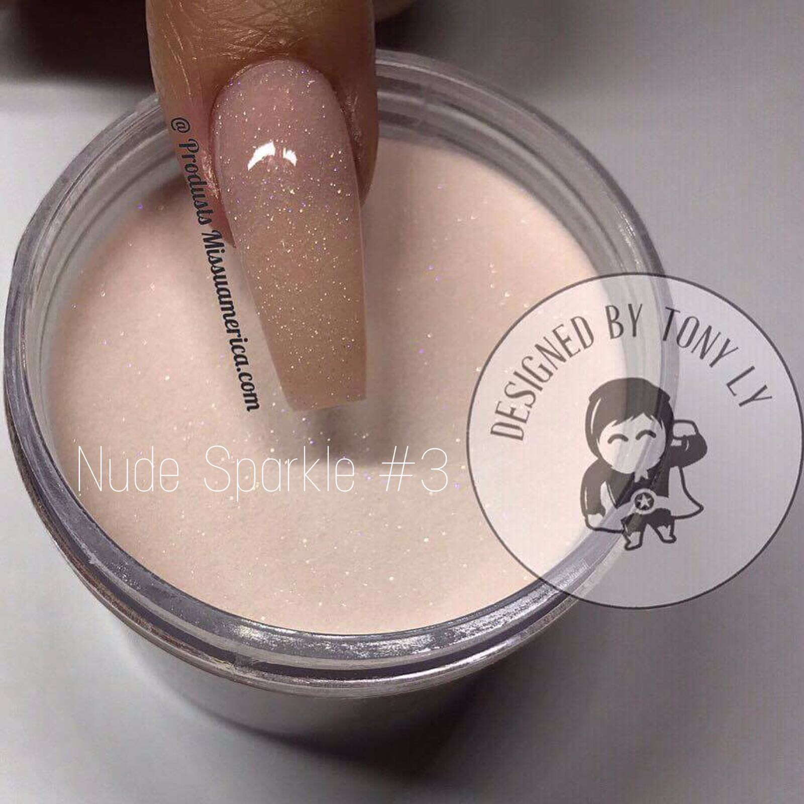 Missu Acrylic Powders - Nude Sparkle #3 56g - Hollywood Nails Supply UK