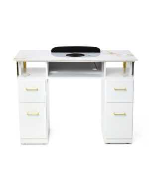 Nail Pro - Manicure Table - White/Gold