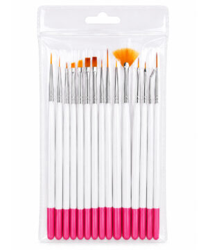 Nail Art Brush Set - White/Pink