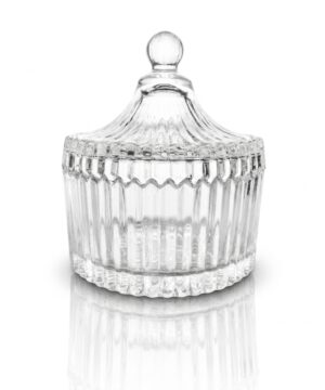 Glass Crystal Dappen Dish Jar with lid - Large