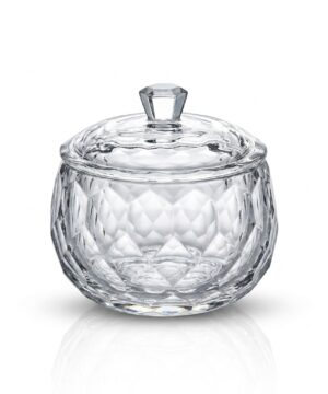 Glass Crystal Dappen Dish Jar with lid - Round