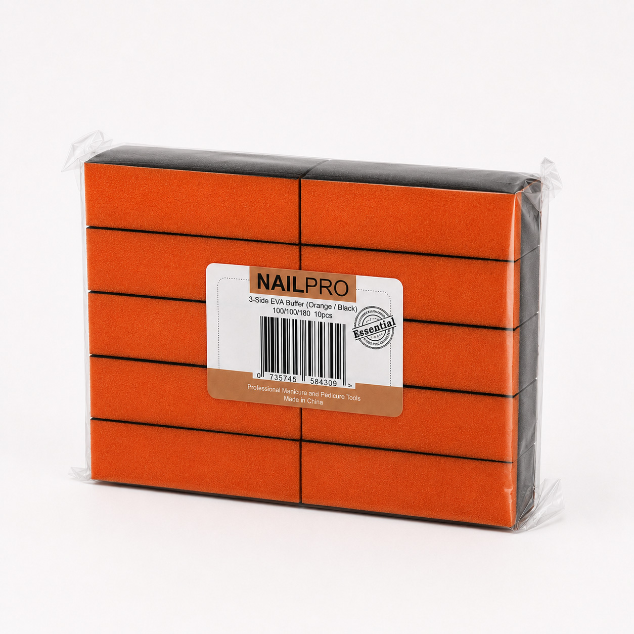 Nail Pro - Orange Buffer 3 way - 100/100/180 - 10 Pack - Image 2